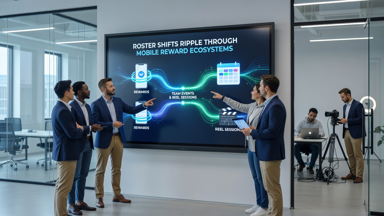 Diagramm veranschaulicht die Verknüpfung von Kaderdaten mit Reward-Ökosystemen in mobilen Sport- und Casino-Anwendungen