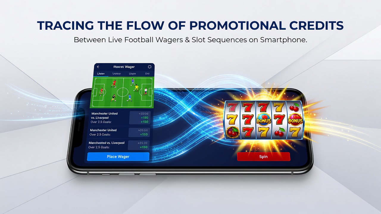 Diagramm zur Verfolgung von Bonusguthabenflüssen zwischen Fußballwetten und Slots auf mobilen Geräten